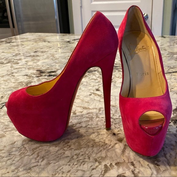 Christian Louboutin Shoes - CL Fuchsia Suede Heels